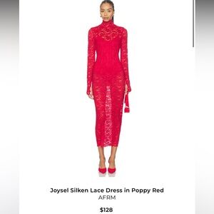 AFRM Poppy Red Lace Long Sleeve Dress